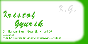 kristof gyurik business card